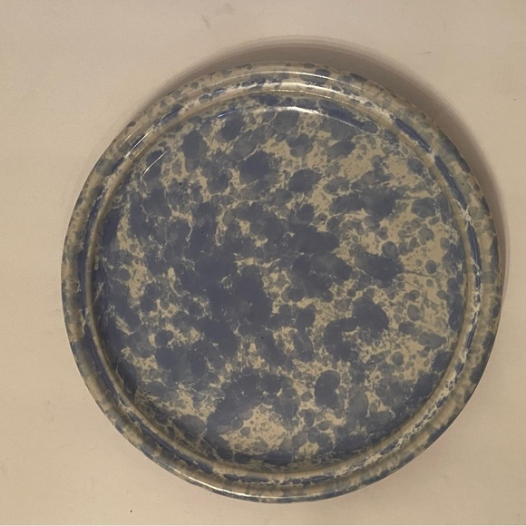 Vintage Bennington Pottery Agate Blue & Pink Glazed Stoneware/Spongeware Plates - Picture 4 of 7